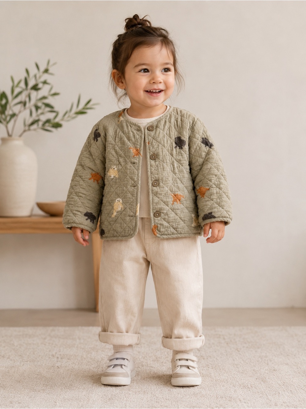H&M Baby Exclusive‎ Quilted Cotton Jacket | Padded | Baby Seal Print